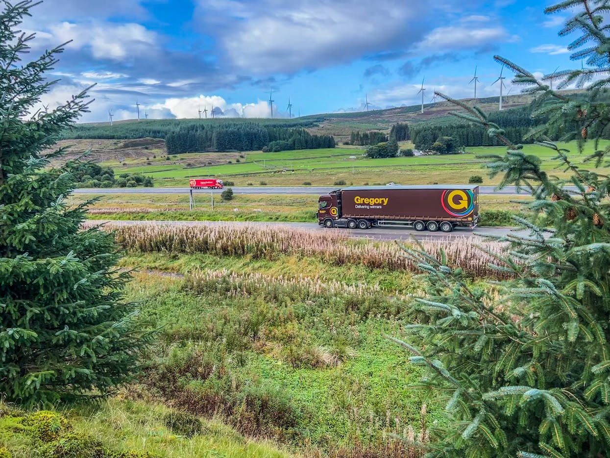 Gregory truck passing Hayton Coulthard truck.