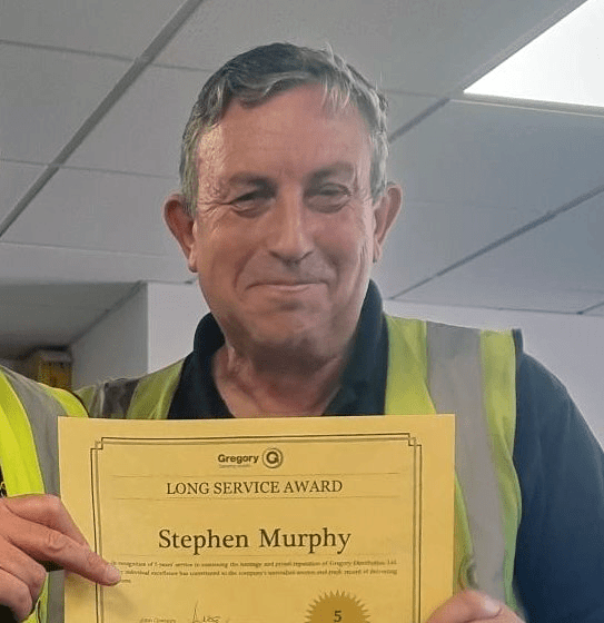 Steve Murphy long service award.